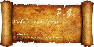 Poór Gyöngyi névjegykártya